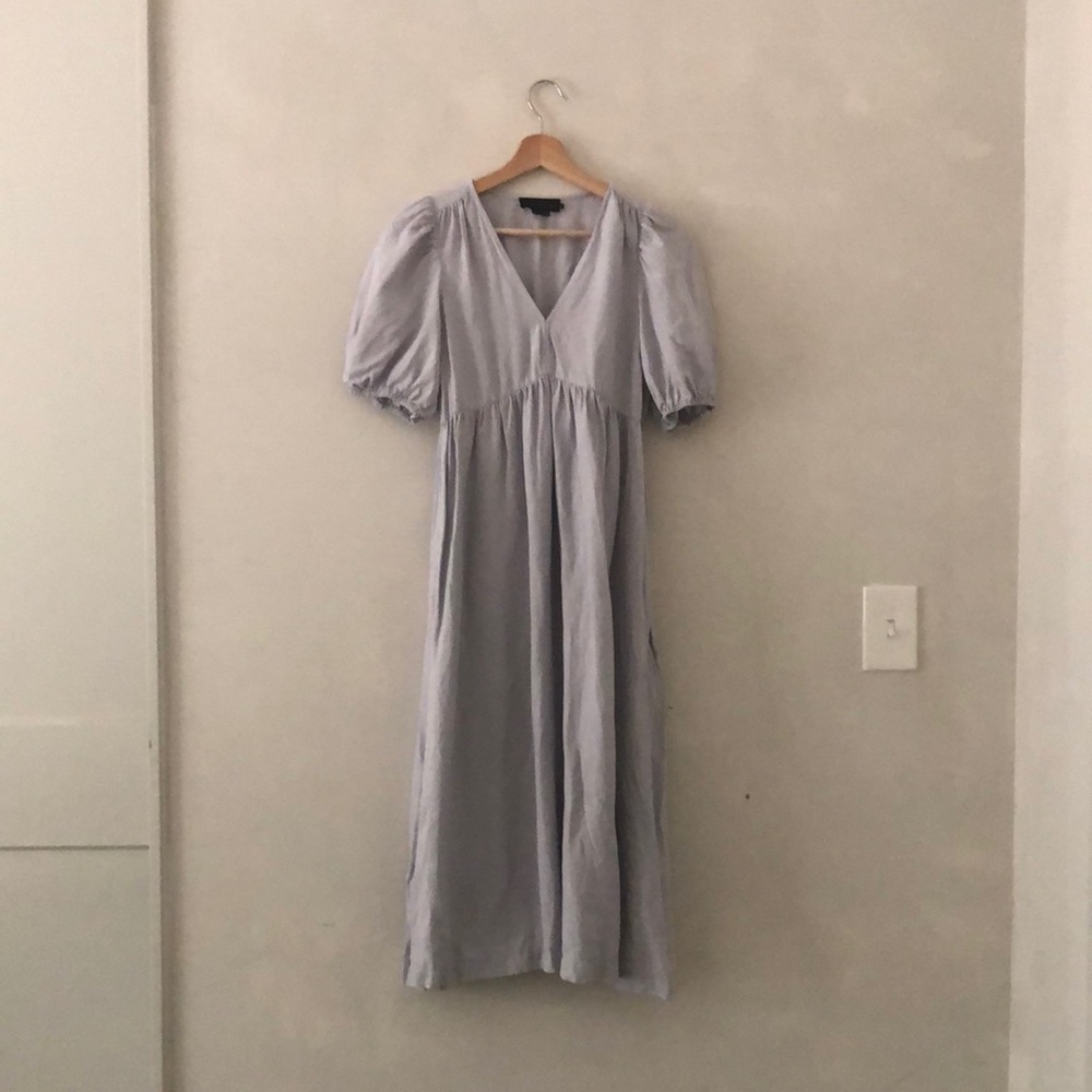 Hatch linen blue dress sz 0 small